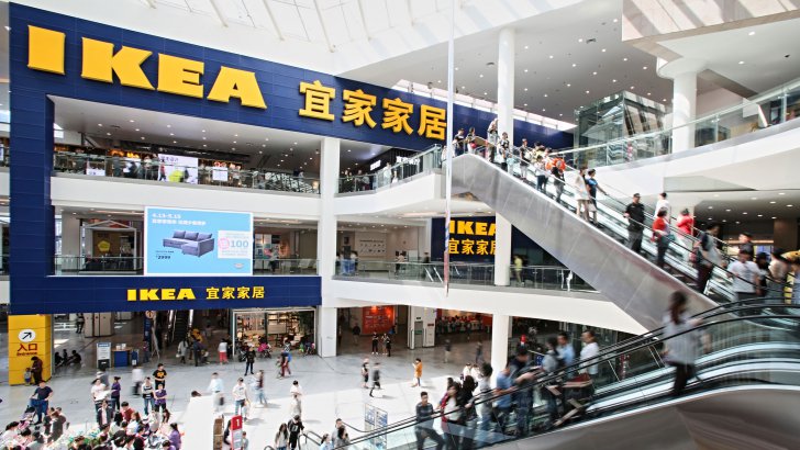 People in the IKEA centre in Beijing